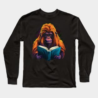 Orangutan Reads Book Long Sleeve T-Shirt